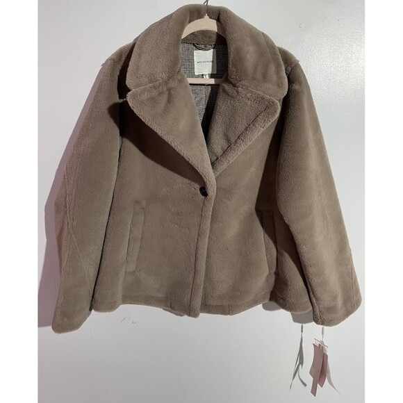 Avec Les Filles Jackets & Blazers - Avec Les Filles Plush Faux Fur Coat XL Notched Collar Old Money Chic Outerwear